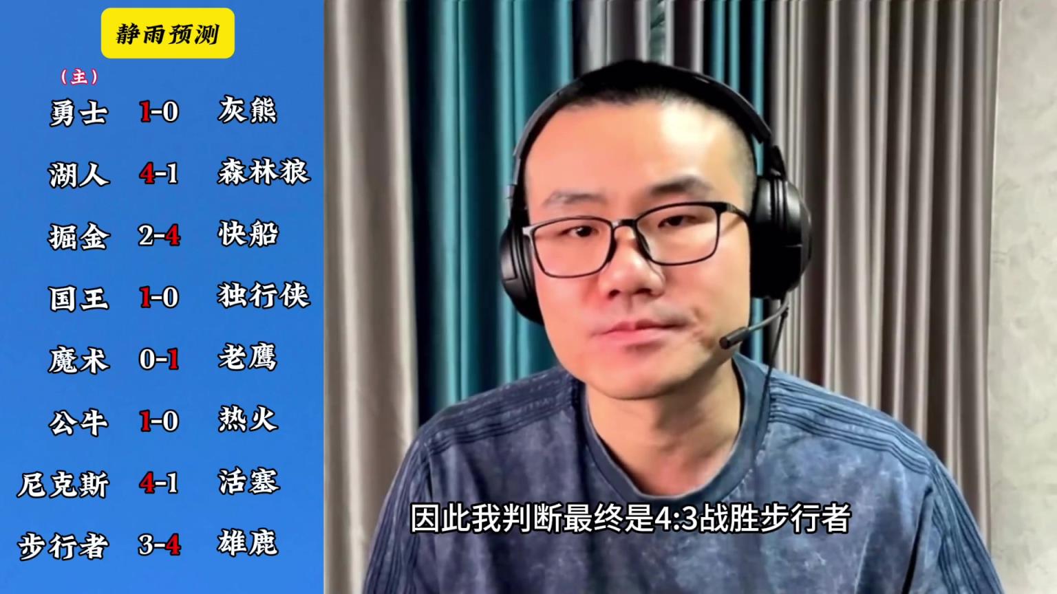 你同意嗎？靜雨對(duì)東西部季后賽球隊(duì)的預(yù)測(cè)：勇贏(yíng)熊 湖船尼鹿晉級(jí)
